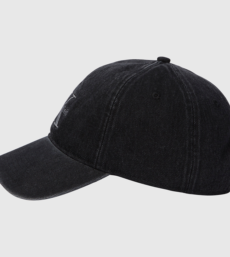 Monogram Embroidered Denim Cap