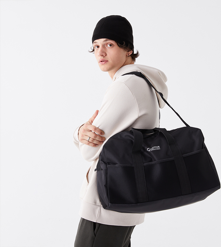 Printed Zippered Duffle Bag