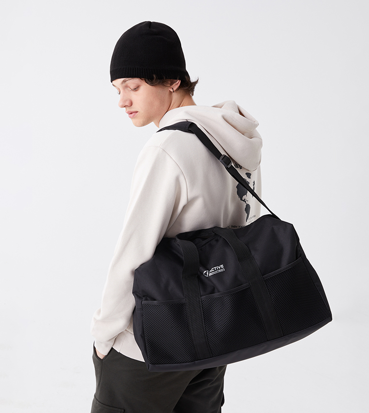 Printed Zippered Duffle Bag