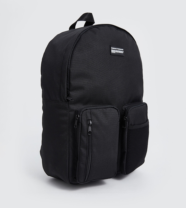 Badge Detail Zippered Backpack