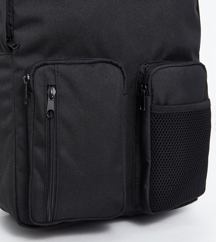 Badge Detail Zippered Backpack