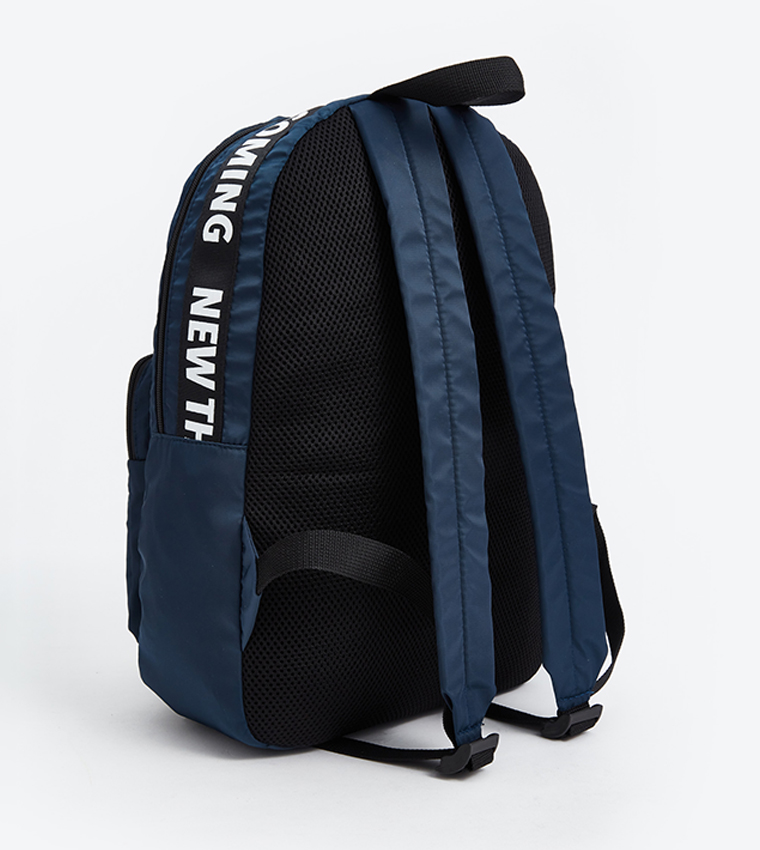 Print Detail Zippered Backpack