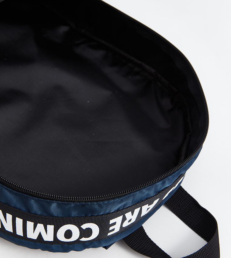 Print Detail Zippered Backpack