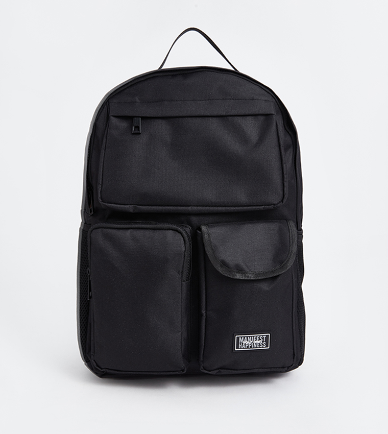 Badge Detail Zippered Backpack