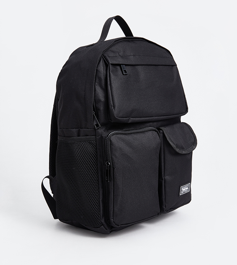 Badge Detail Zippered Backpack