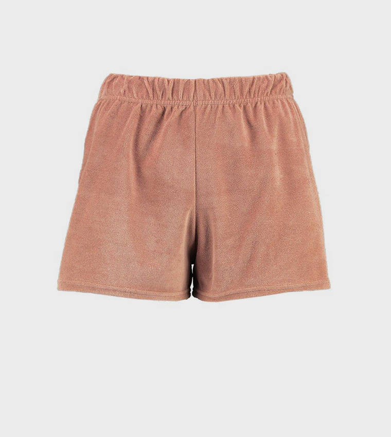 Buy Boohoo Premium Velour Lounge Shorts In Rose 6thStreet Kuwait