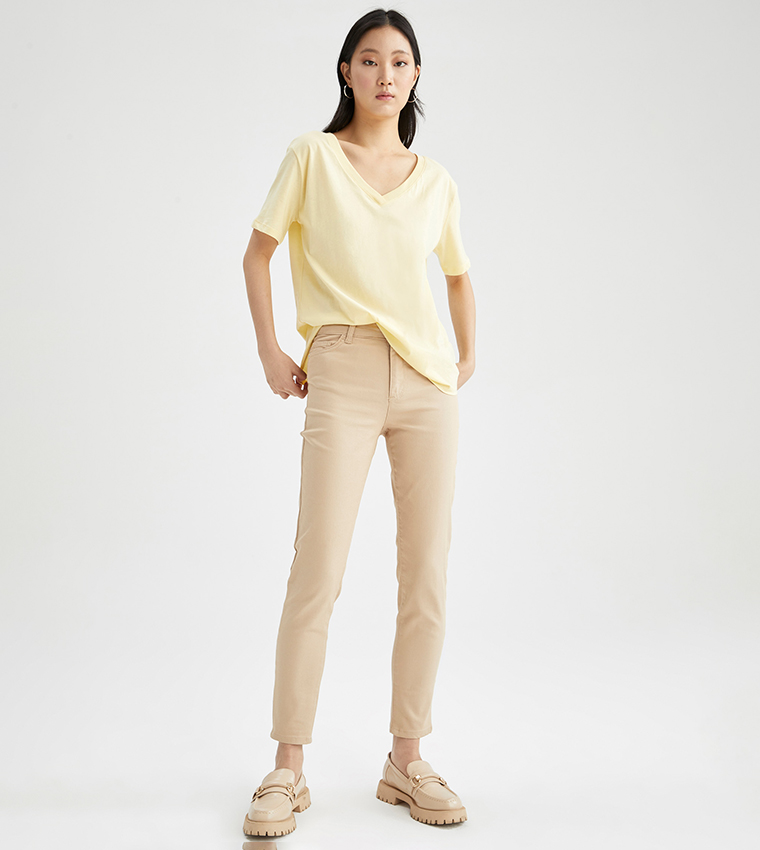 High waist best sale chino trousers