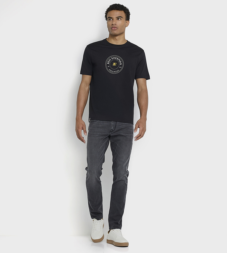 Printed Crew Neck Cotton T-Shirt