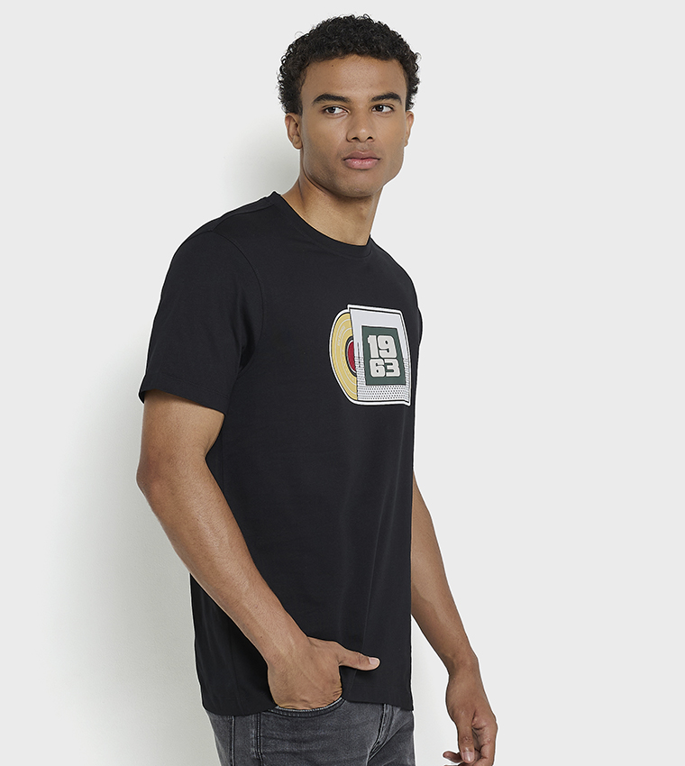 Printed Crew Neck Cotton T-Shirt