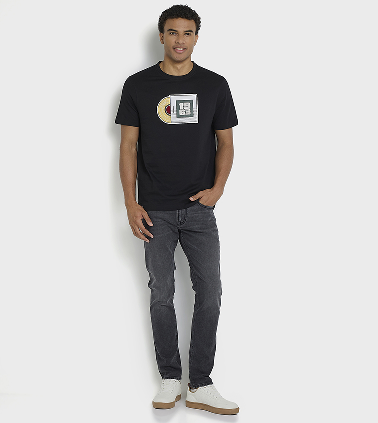 Printed Crew Neck Cotton T-Shirt