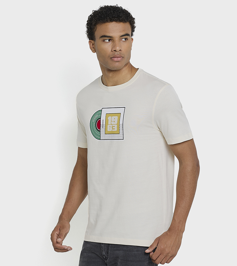 Printed Crew Neck Cotton T-Shirt