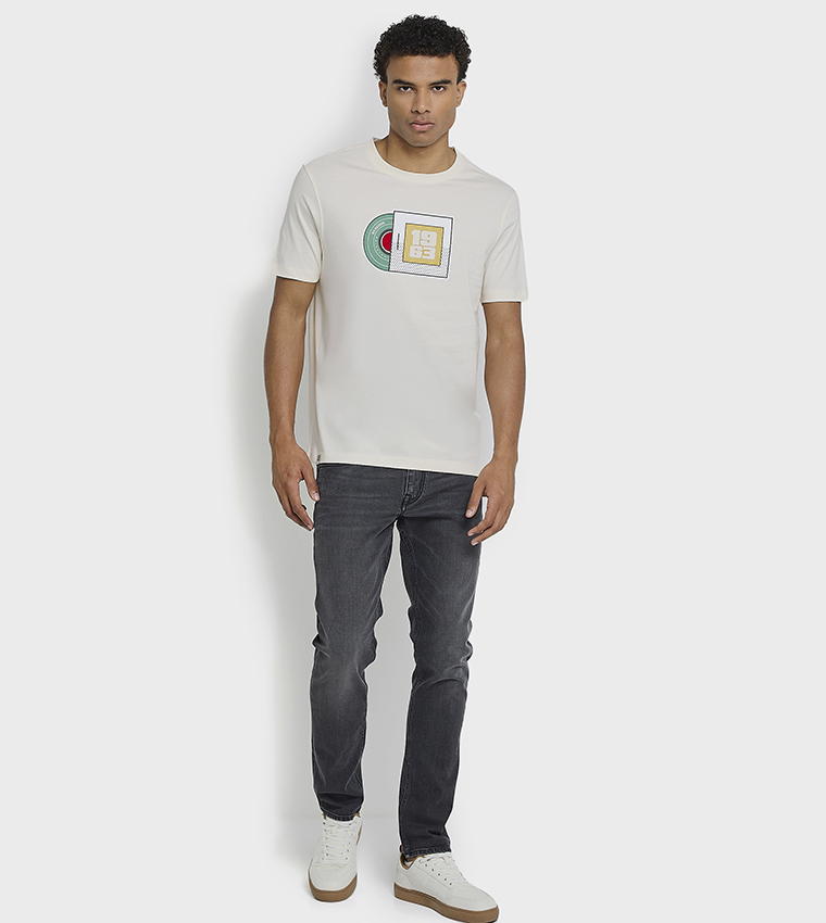 Printed Crew Neck Cotton T-Shirt