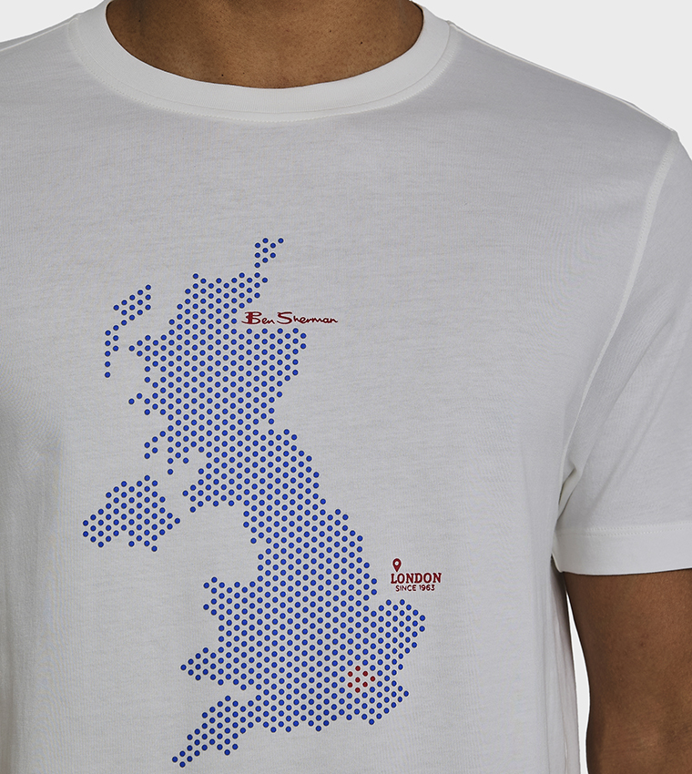 تيشيرت قطن برقبة مستديرة بطبعة 