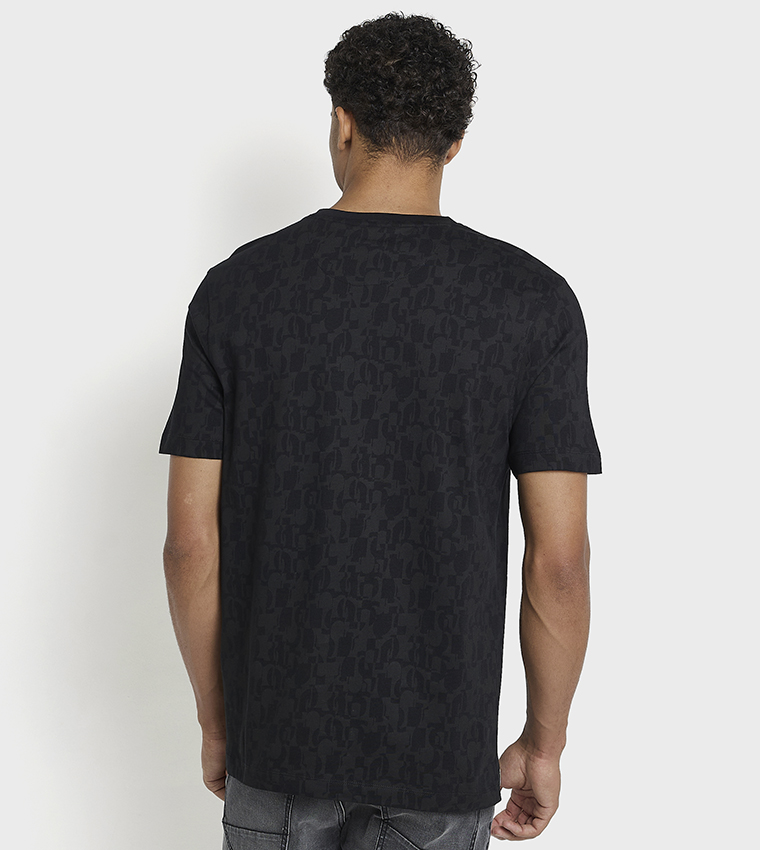 تيشيرت قطن برقبة مستديرة بطبعة 