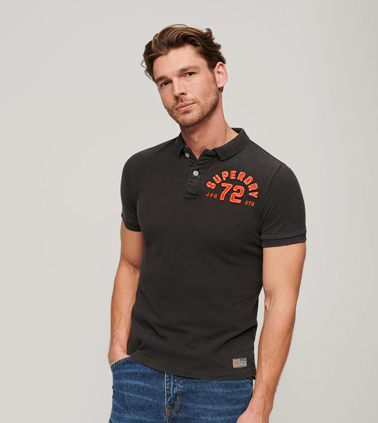 Vintage Athletic Applique Polo T-Shirt