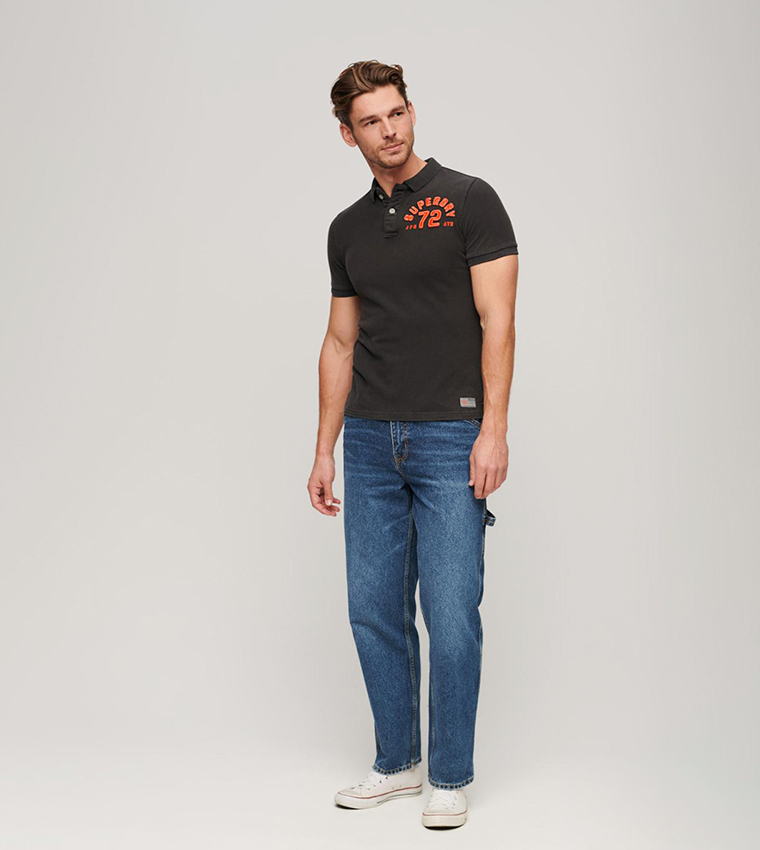 Vintage Athletic Applique Polo T-Shirt