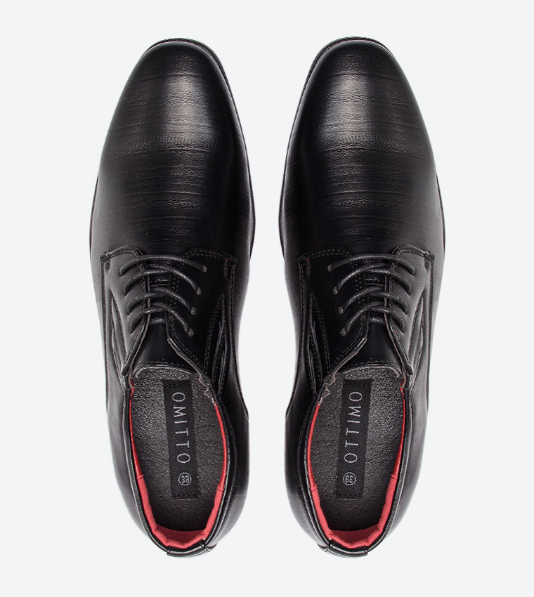 Buy Ottimo CCC Lace Up Closure Almond Toe Formal Shoes Black In Black