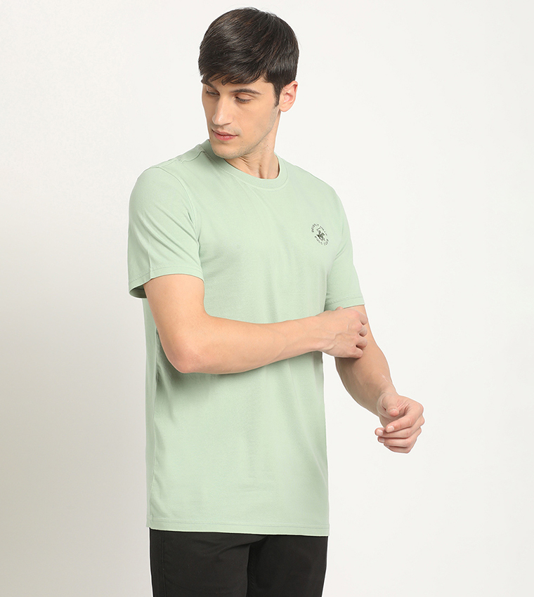 Logo Embroidered Crew Neck T-Shirt