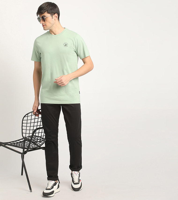 Logo Embroidered Crew Neck T-Shirt
