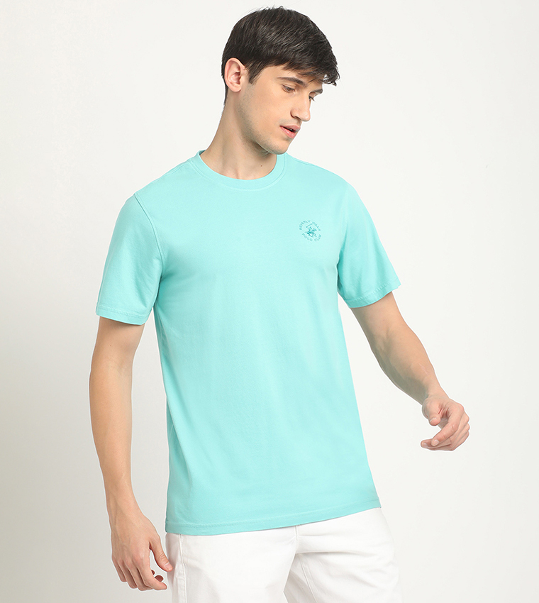 Logo Embroidered Crew Neck T-Shirt