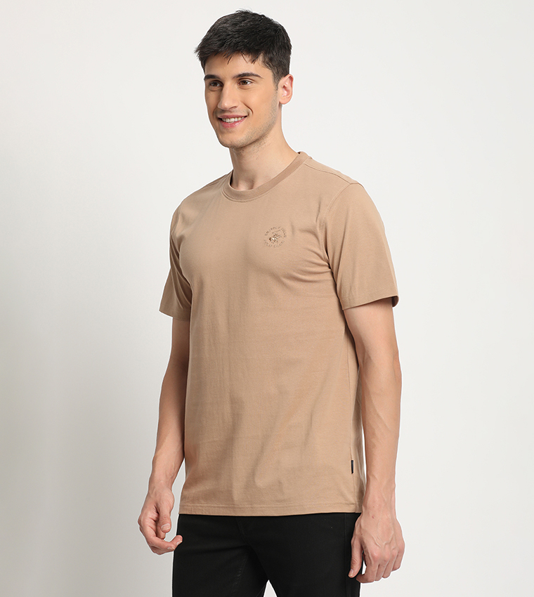Logo Embroidered Crew Neck T-Shirt