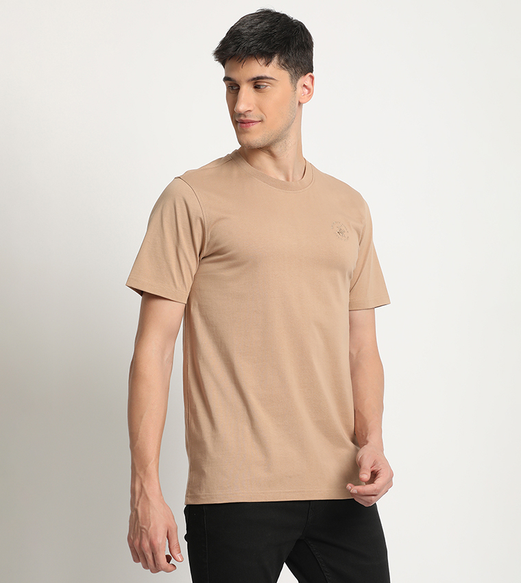 Logo Embroidered Crew Neck T-Shirt