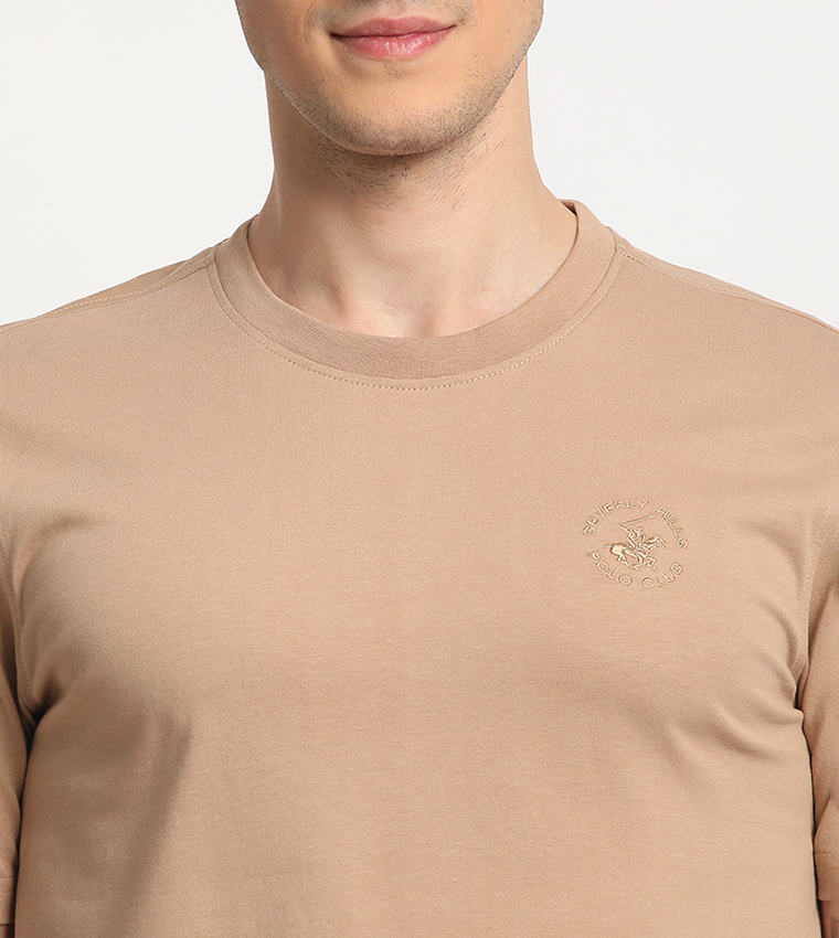 Logo Embroidered Crew Neck T-Shirt