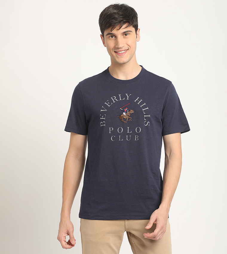 Logo Embroidered Crew Neck T-Shirt
