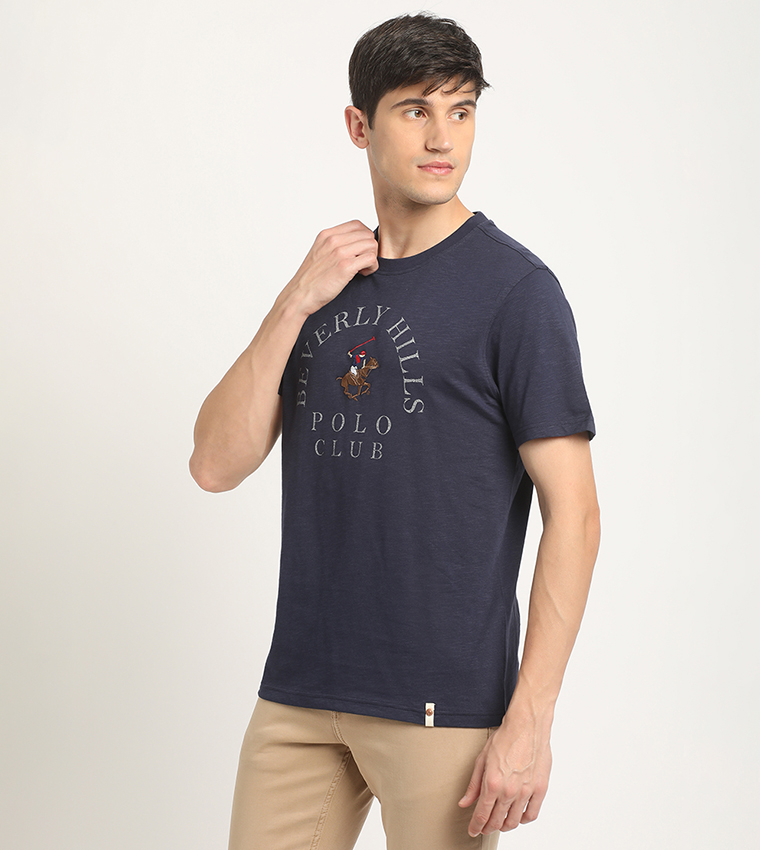 Logo Embroidered Crew Neck T-Shirt