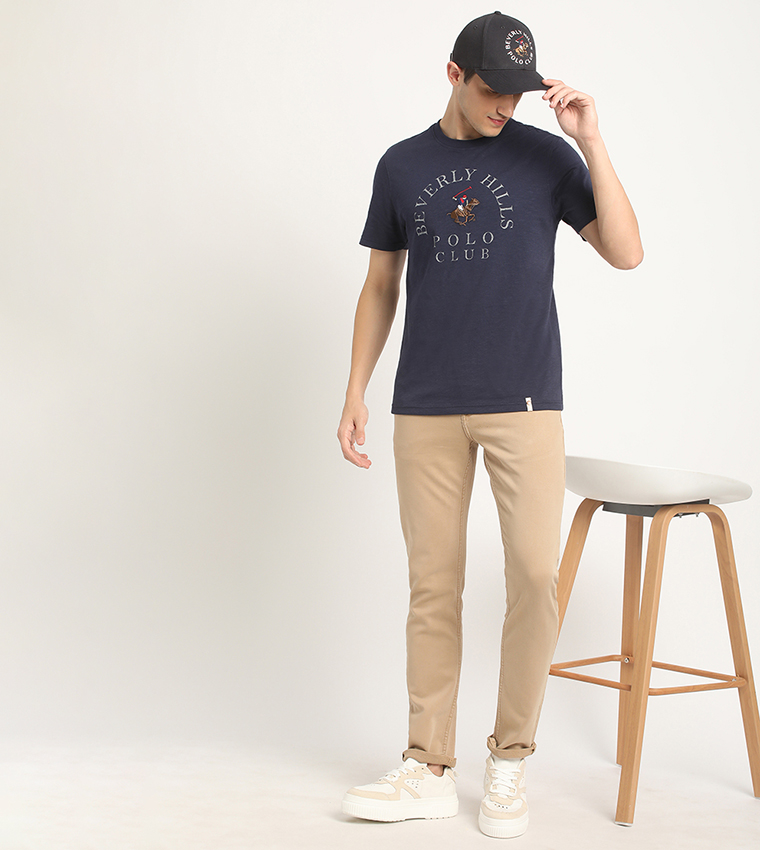 Logo Embroidered Crew Neck T-Shirt