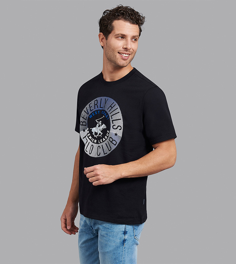 Printed Double Trouble T Shirt In Black 