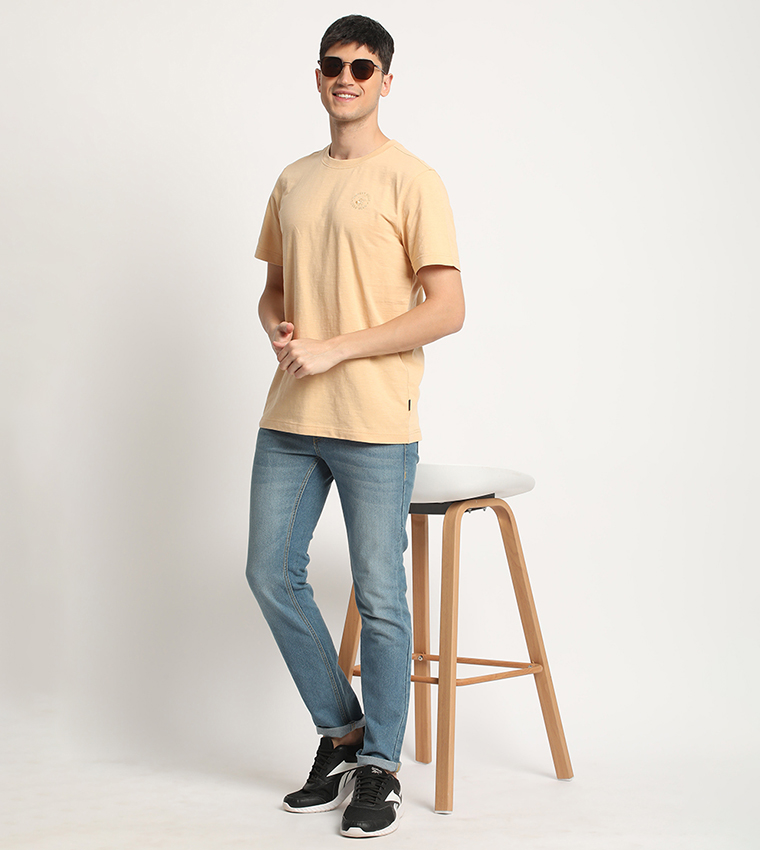Logo Embroidered Crew Neck T-Shirt