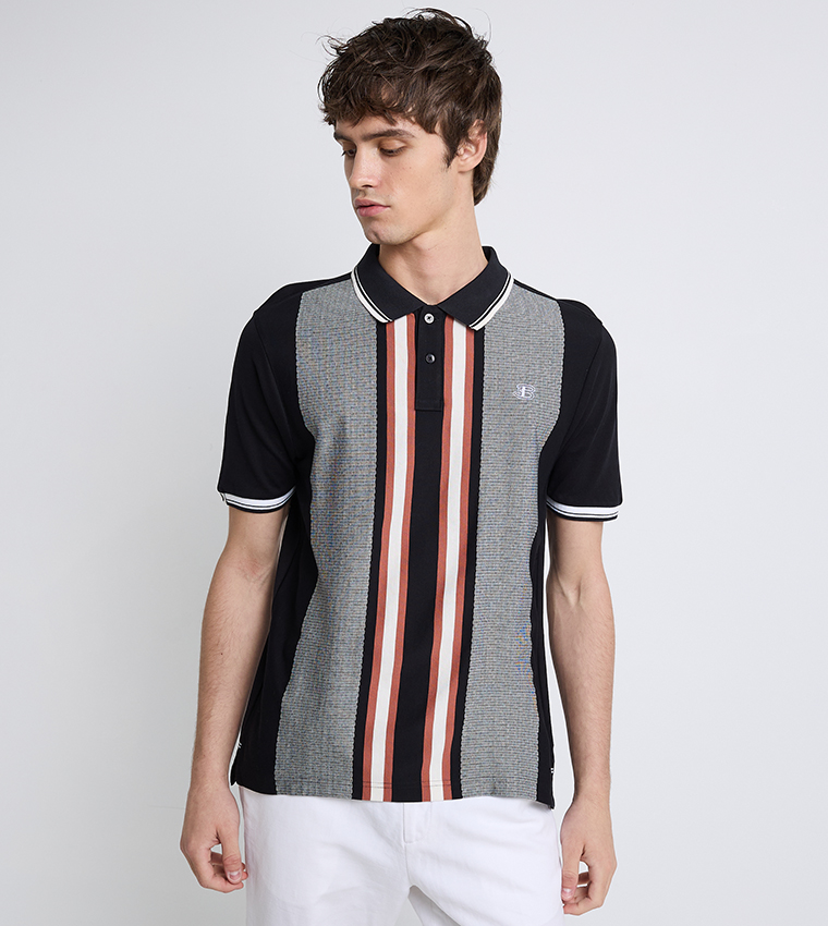 Color Block Short Sleeves Polo T-Shirt