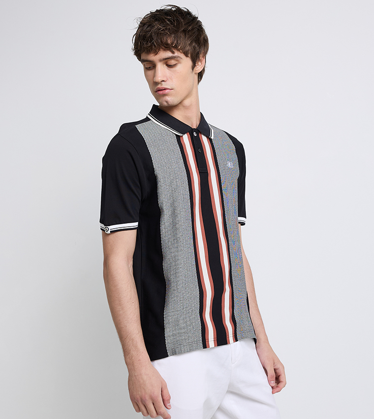 Color Block Short Sleeves Polo T-Shirt