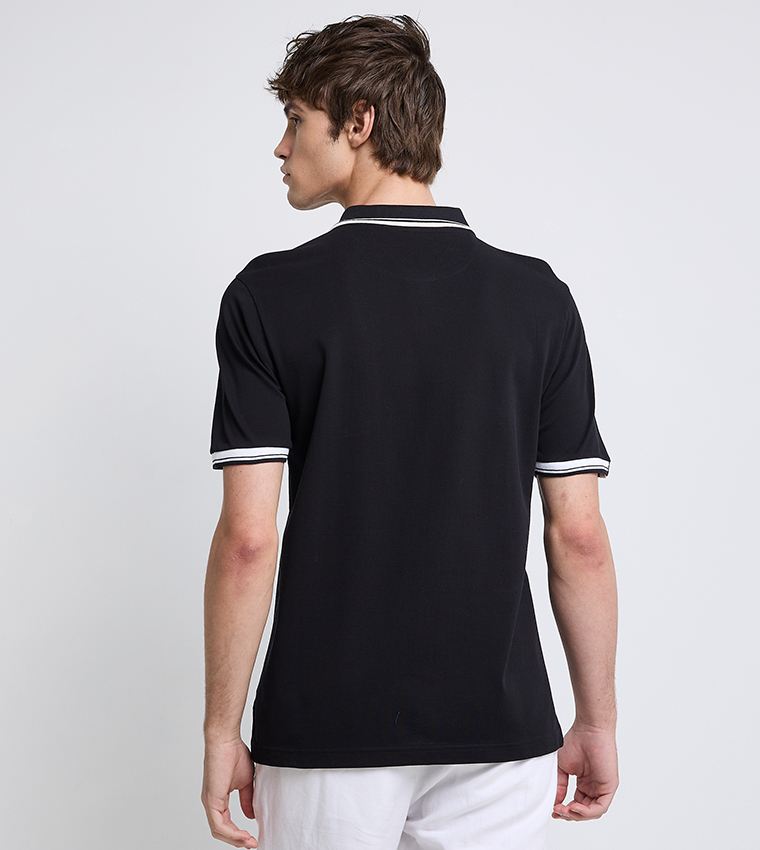 Color Block Short Sleeves Polo T-Shirt