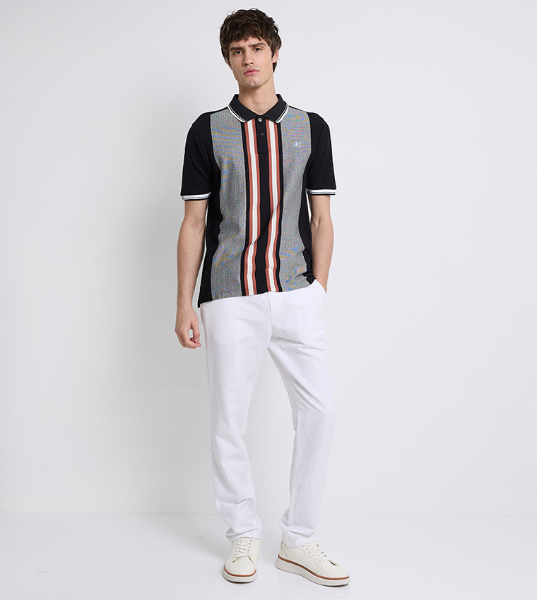 Color Block Short Sleeves Polo T-Shirt