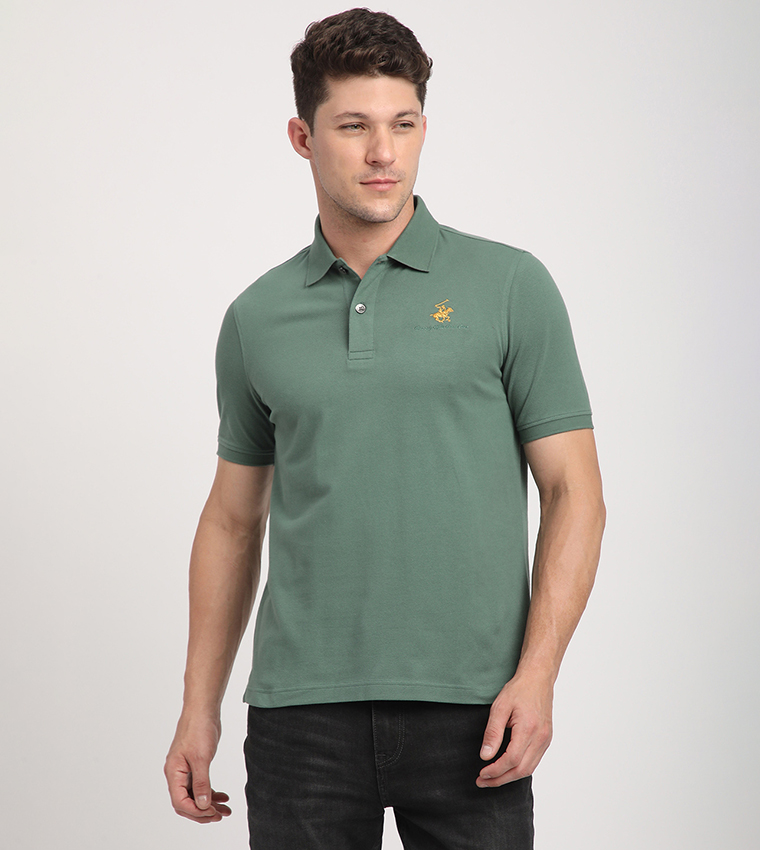 Logo Embroidered Short Sleeves Polo T-Shirt