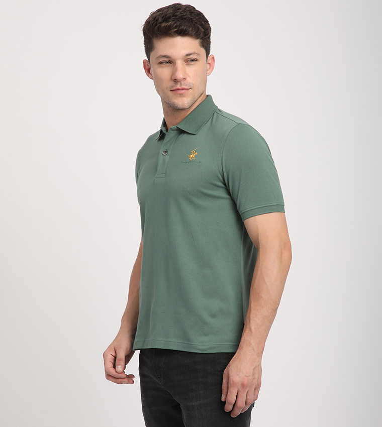 Logo Embroidered Short Sleeves Polo T-Shirt