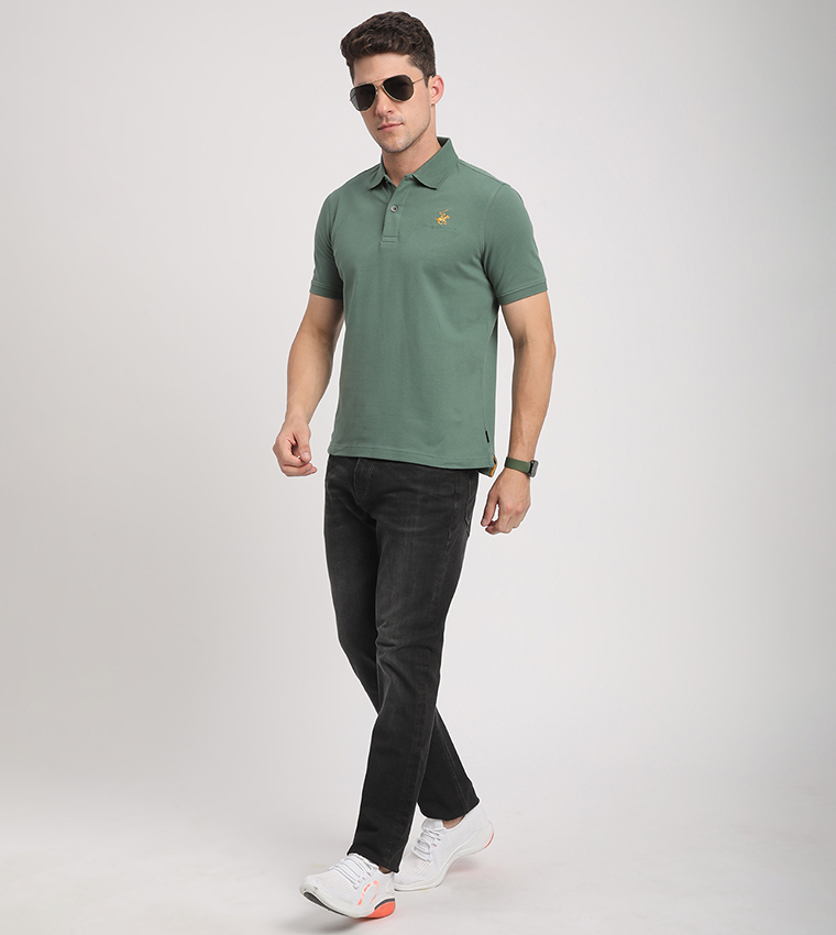 Logo Embroidered Short Sleeves Polo T-Shirt