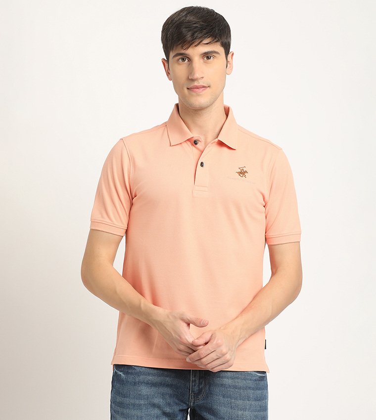 Logo Embroidered Pique Polo T-Shirt