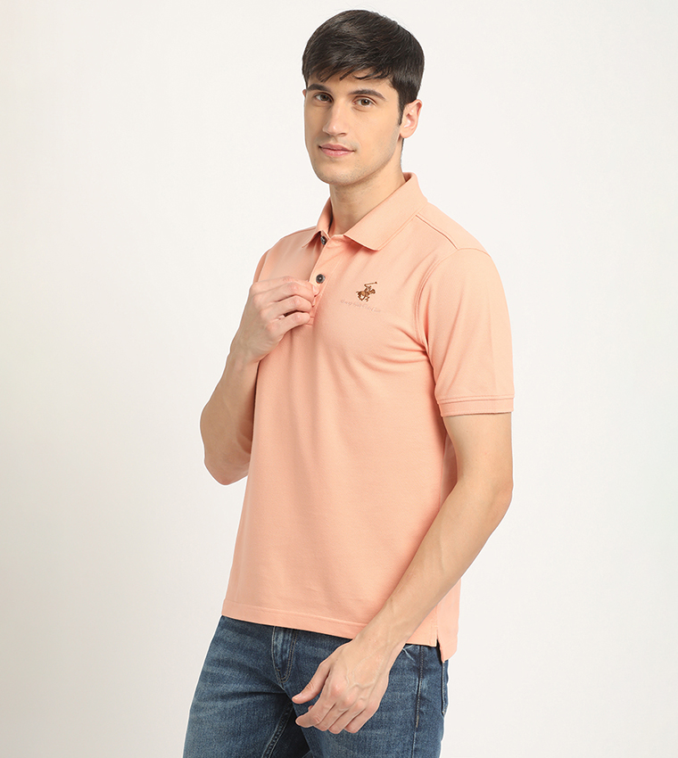 Logo Embroidered Pique Polo T-Shirt