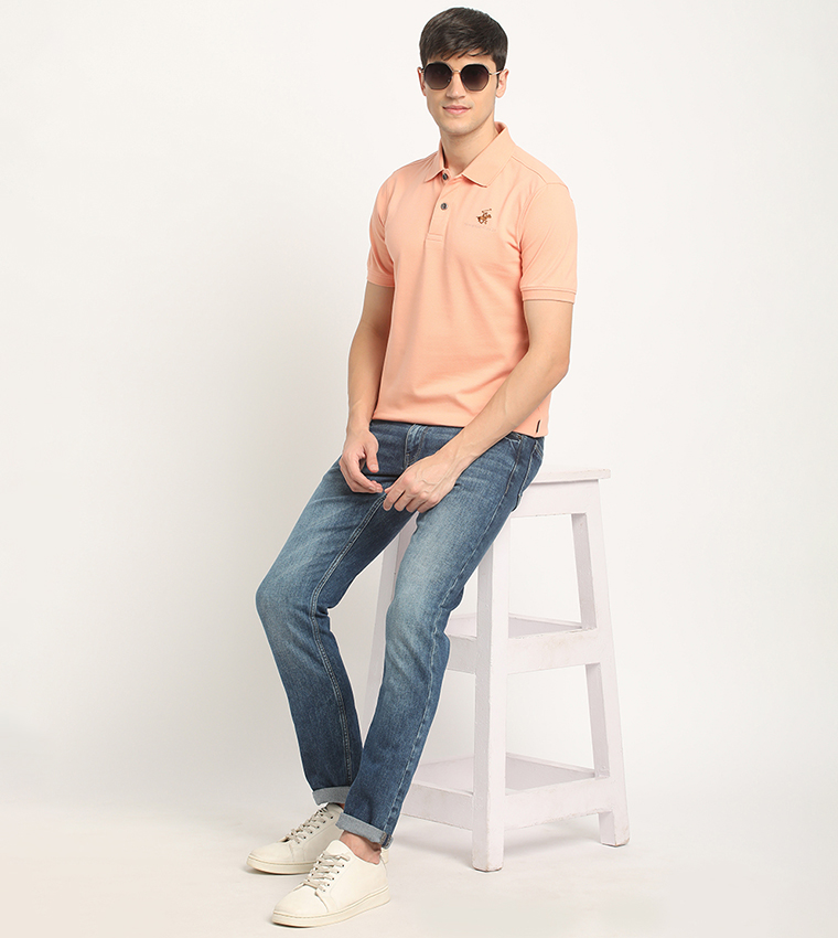 Logo Embroidered Pique Polo T-Shirt