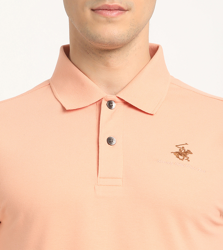 Logo Embroidered Pique Polo T-Shirt