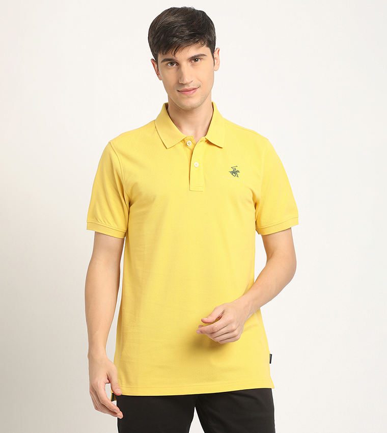 Logo Embroidered Pique Polo T-Shirt