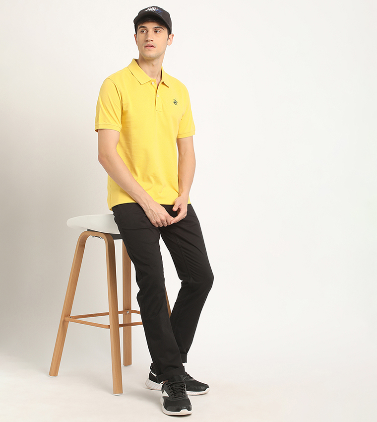 Logo Embroidered Pique Polo T-Shirt