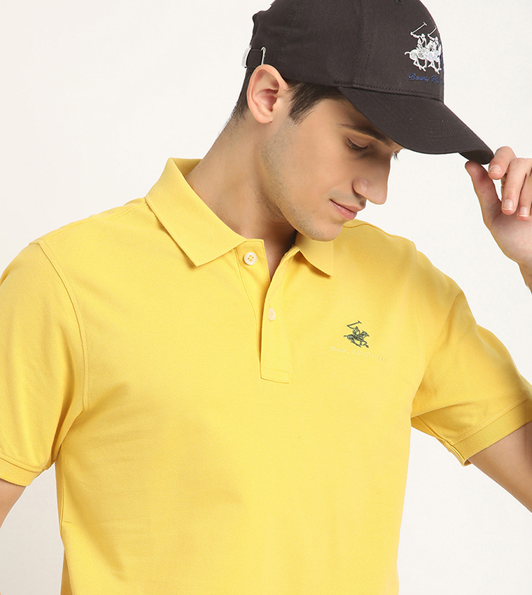 Logo Embroidered Pique Polo T-Shirt