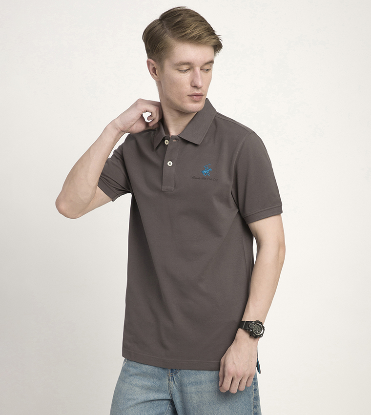 Logo Embroidered Short Sleeves Polo T-Shirt