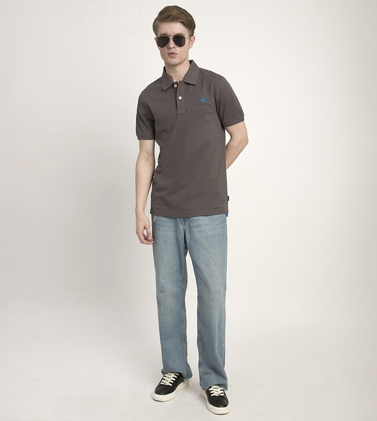 Logo Embroidered Short Sleeves Polo T-Shirt