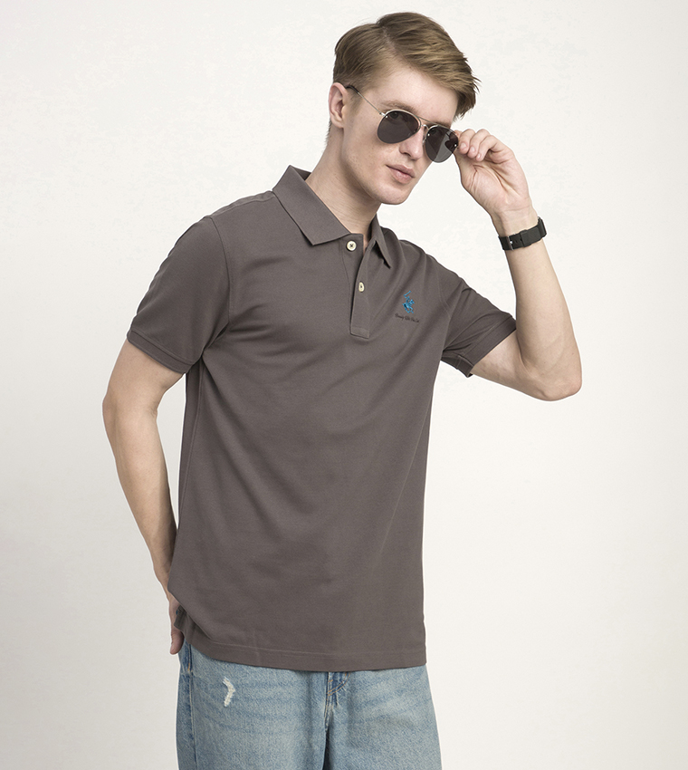 Logo Embroidered Short Sleeves Polo T-Shirt