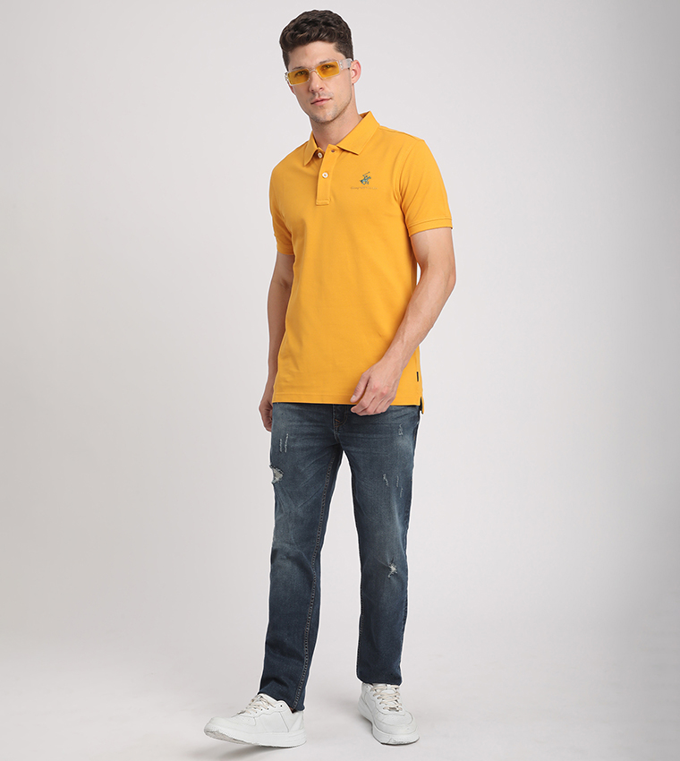 Logo Embroidered Short Sleeves Polo T-Shirt